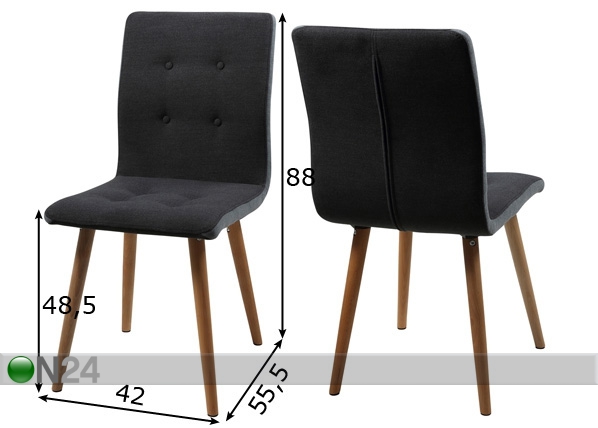 Комплект стульев Frida 2 шт размеры