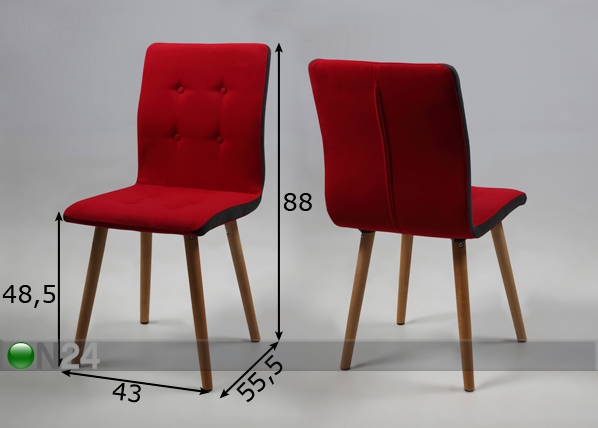 Комплект стульев Frida 2 шт размеры