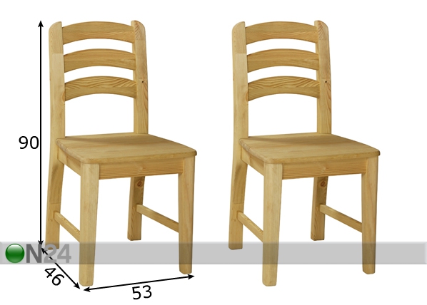 Комплект стульев IG, 2 шт размеры