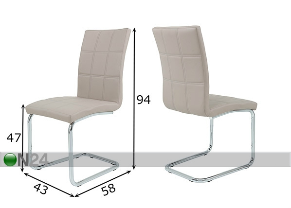 Комплект стульев Ilka, 4 шт размеры