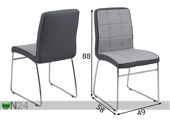 Комплект стульев Justin, 4 шт размеры