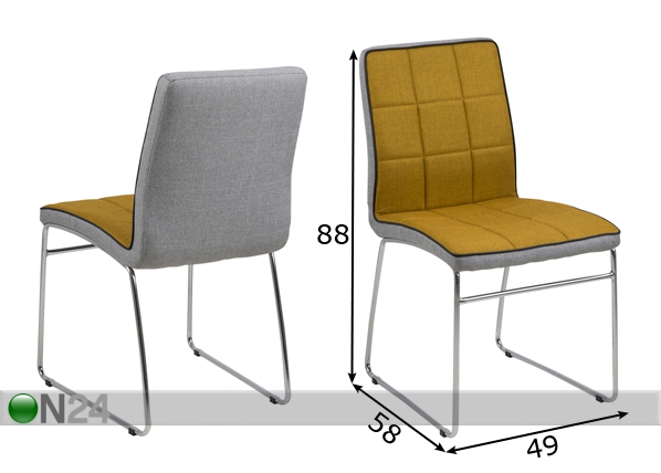 Комплект стульев Justin, 4 шт размеры
