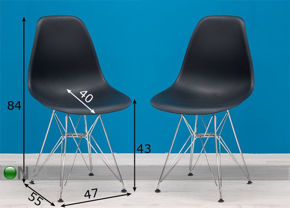 Комплект стульев Kaarel, 2 шт размеры