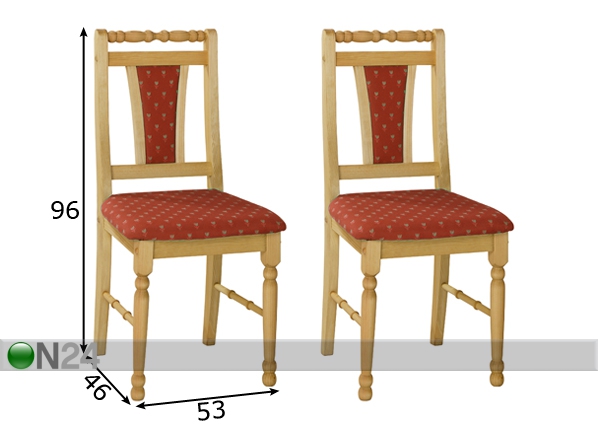 Комплект стульев Kirsten, 2 шт размеры