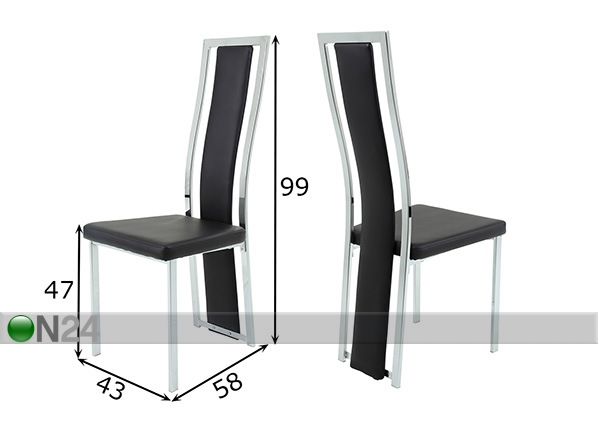 Комплект стульев Linea 2 шт размеры