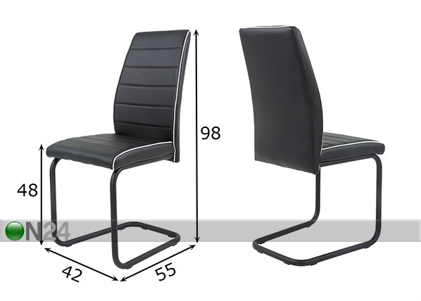 Комплект стульев Lotta 2 шт размеры
