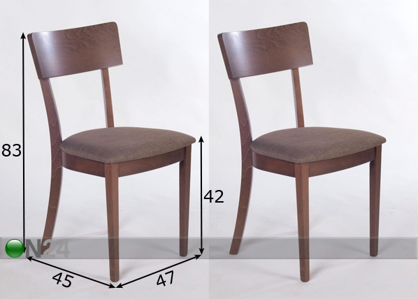 Комплект стульев Lucca, 2 шт размеры