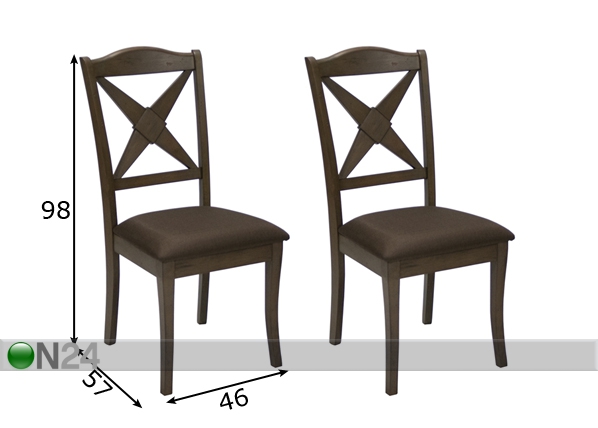 Комплект стульев Ludwig, 2 шт размеры