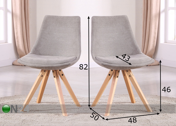 Комплект стульев Mailiis, 2 шт размеры