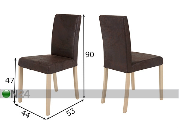 Комплект стульев Merle 2 шт размеры