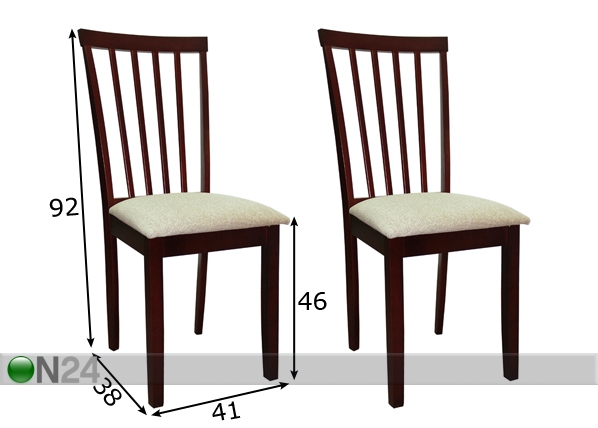 Комплект стульев Milano, 2 шт размеры