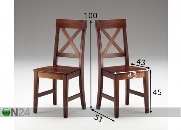 Комплект стульев Monaco, 2 шт размеры