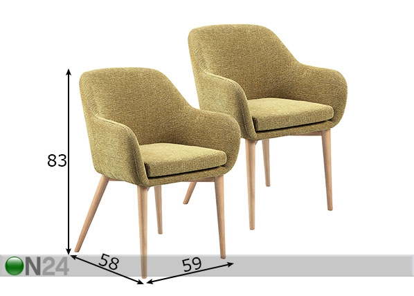 Комплект стульев Monica, 2 шт размеры
