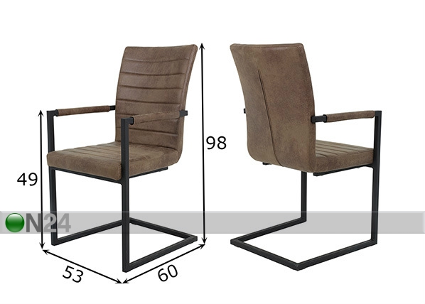 Комплект стульев Paloma 2 шт размеры