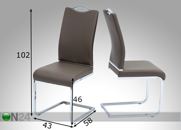 Комплект стульев Parma, 4 шт размеры