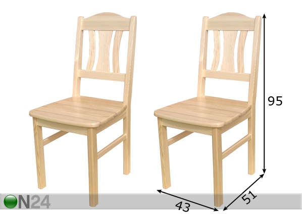Комплект стульев Per, 2 шт размеры