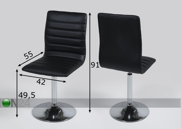 Комплект стульев Piper 2 шт размеры