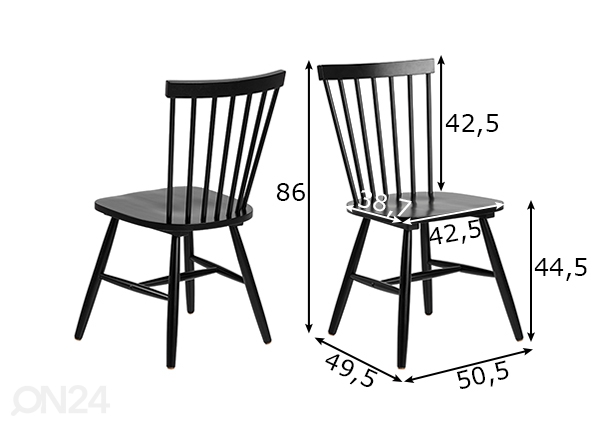 Комплект стульев Ron, 2 шт размеры