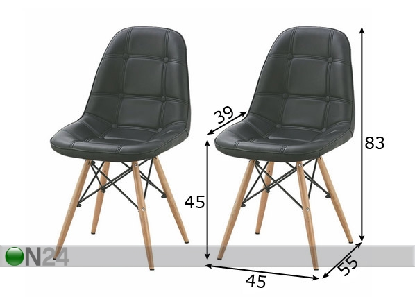 Комплект стульев Tess, 2 шт размеры