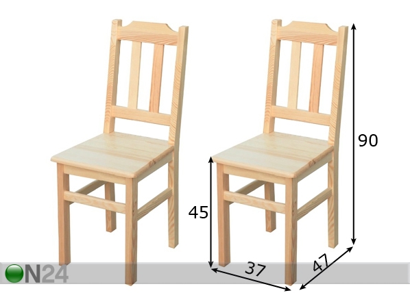 Комплект стульев Tim, 2 шт размеры