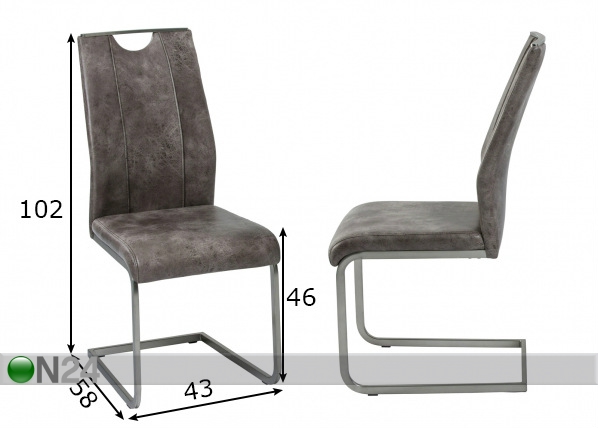 Комплект стульев Trieste, 4 шт размеры