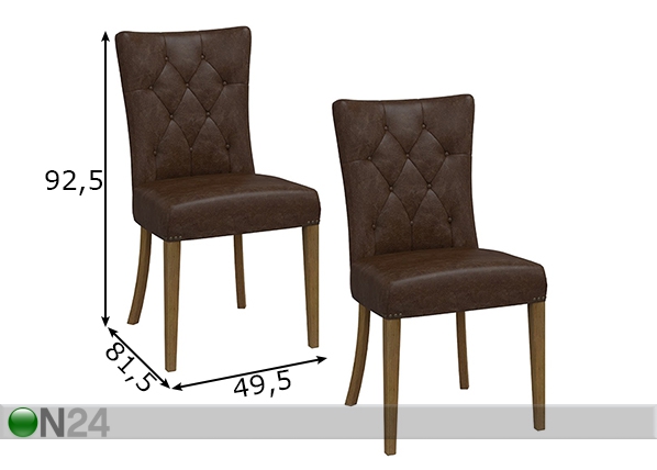 Комплект стульев Westbury 2 шт размеры