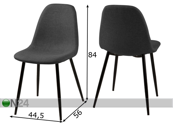 Комплект стульев Wilma, 4 шт размеры