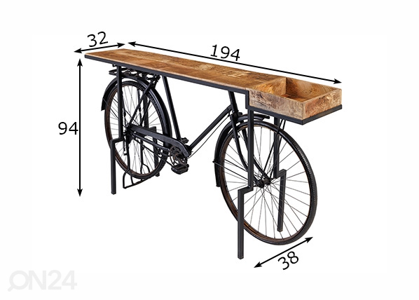 Консольный стол Bicycle 194 cm размеры