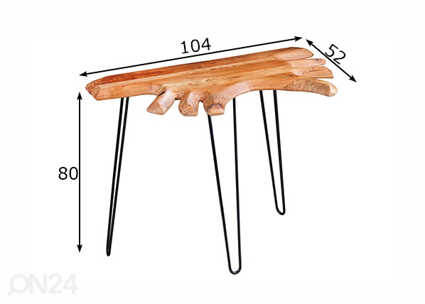 Консольный стол Wild 104 cm размеры