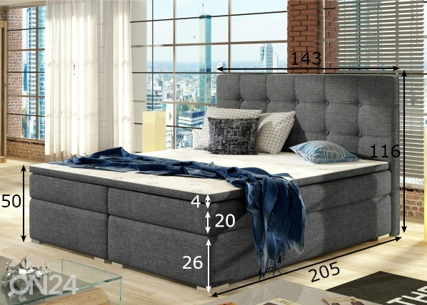 Континентальная кровать 140x200 cm размеры
