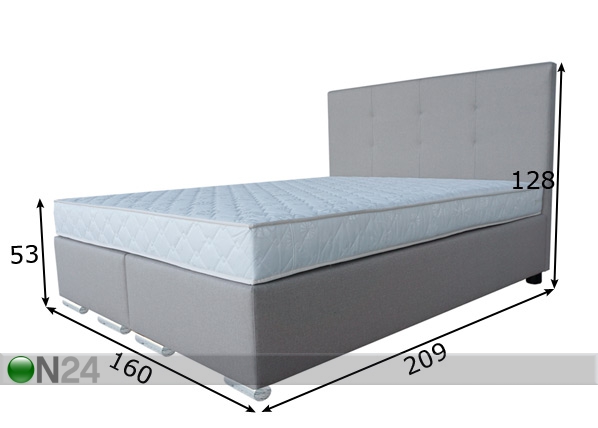 Континентальная кровать Continental + наматрасник PPU 160x200 cm размеры
