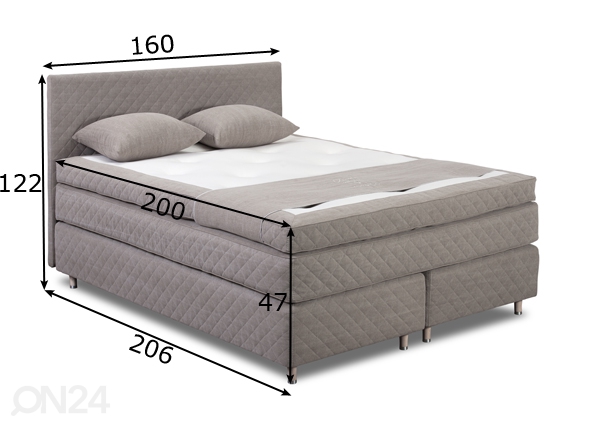 Континентальная кровать Hypnos Diamond 160x200 cm размеры