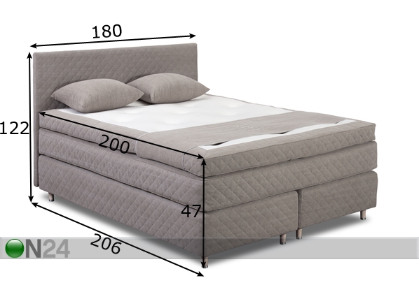 Континентальная кровать Hypnos Diamond 180x200 cm размеры