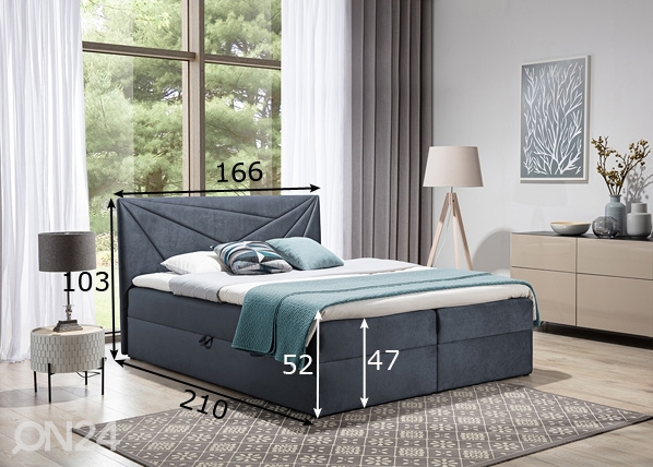 Континентальная кровать Pocket с ящиком 160x200 cm размеры
