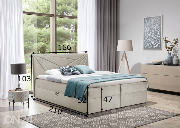 Континентальная кровать Pocket с ящиком 160x200 cm размеры