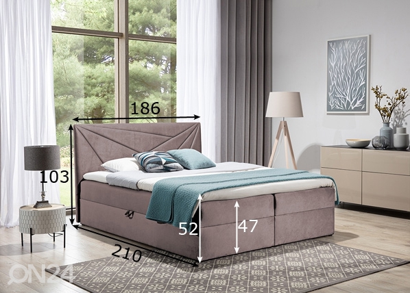 Континентальная кровать Pocket с ящиком 180x200 cm размеры