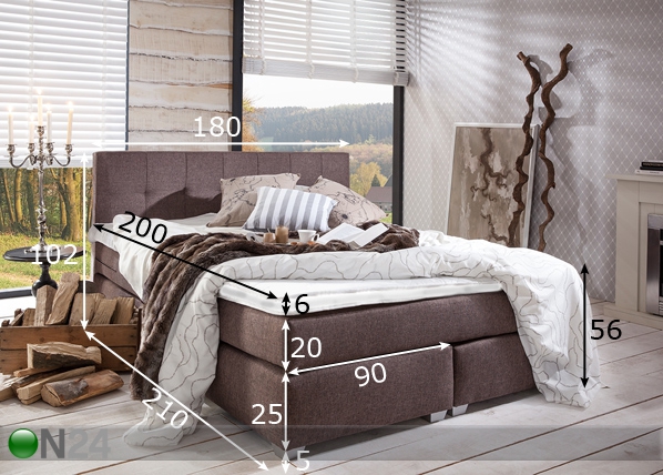Континентальная кровать Standard 180x200 cm размеры