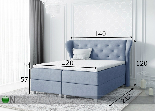 Континентальная кровать с двумя ящиками 120x200 cm размеры