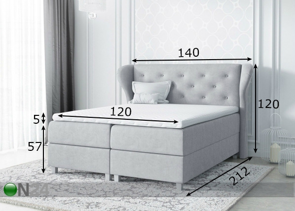Континентальная кровать с двумя ящиками 120x200 cm размеры