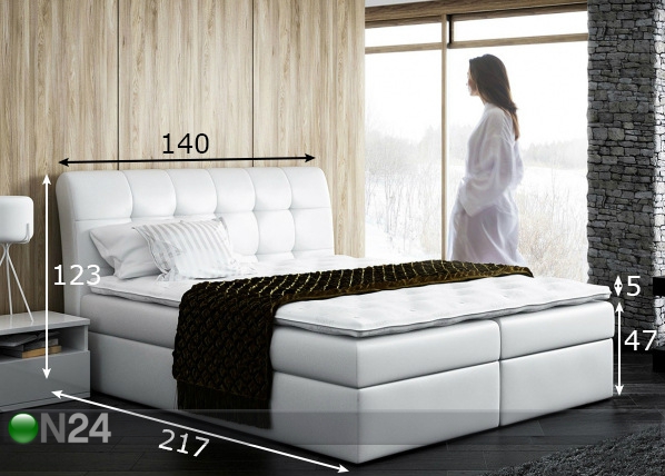 Континентальная кровать с двумя ящиками 140x200 cm размеры