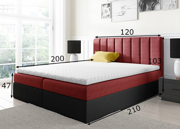 Континентальная кровать с ящиком 120x200 cm размеры