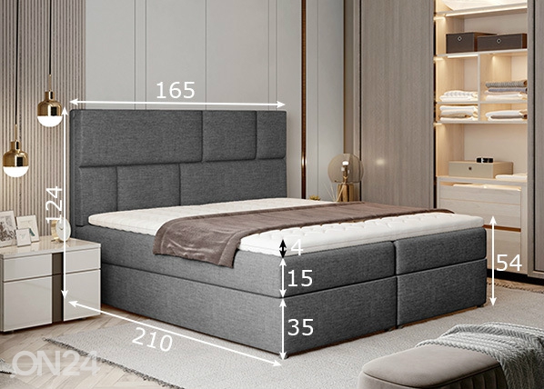 Континентальная кровать с ящиком 165x200 cm размеры