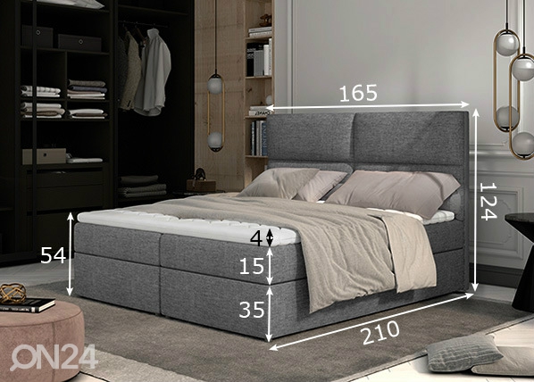 Континентальная кровать с ящиком 165x200 cm размеры