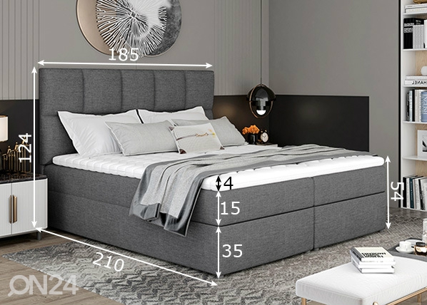 Континентальная кровать с ящиком 185x200 cm размеры