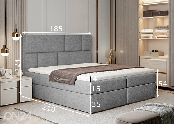 Континентальная кровать с ящиком 185x200 cm размеры