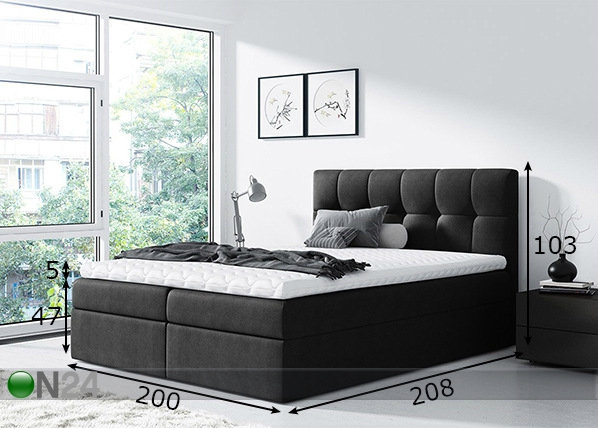 Континентальная кровать с ящиком 200x200 cm размеры