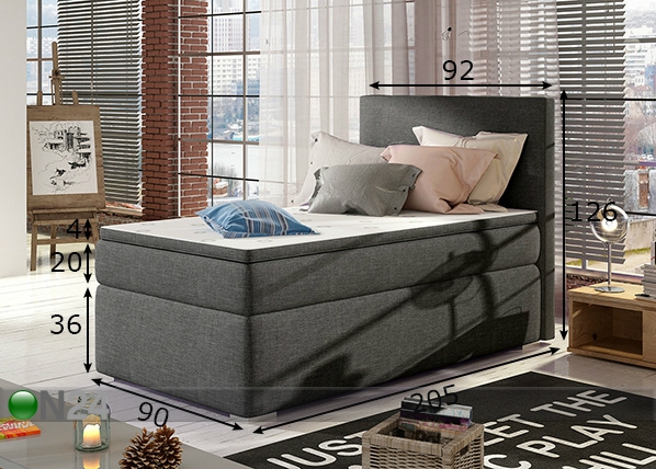 Континентальная кровать с ящиком 90x200 cm размеры