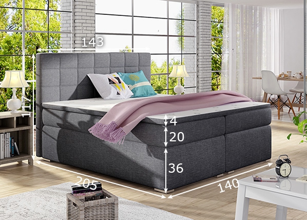 Континентальная кровать с ящиком Chester 140x200 cm размеры