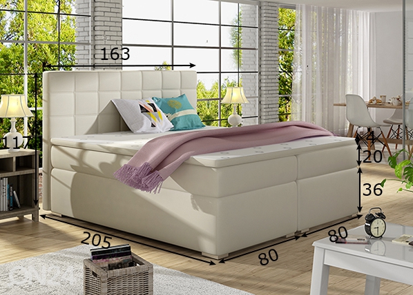 Континентальная кровать с ящиком Chester 160x200 cm размеры