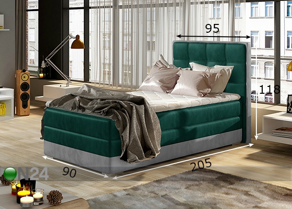 Континентальная кровать с ящиком Kevin 90x200 cm размеры